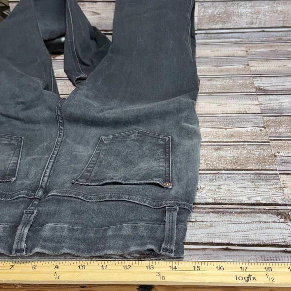 7 For All Mankind High Waist Ankle Skinny Jeans Faded Black Size 29 Stretch - Picture 8 of 9